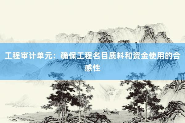 工程审计单元：确保工程名目质料和资金使用的合感性